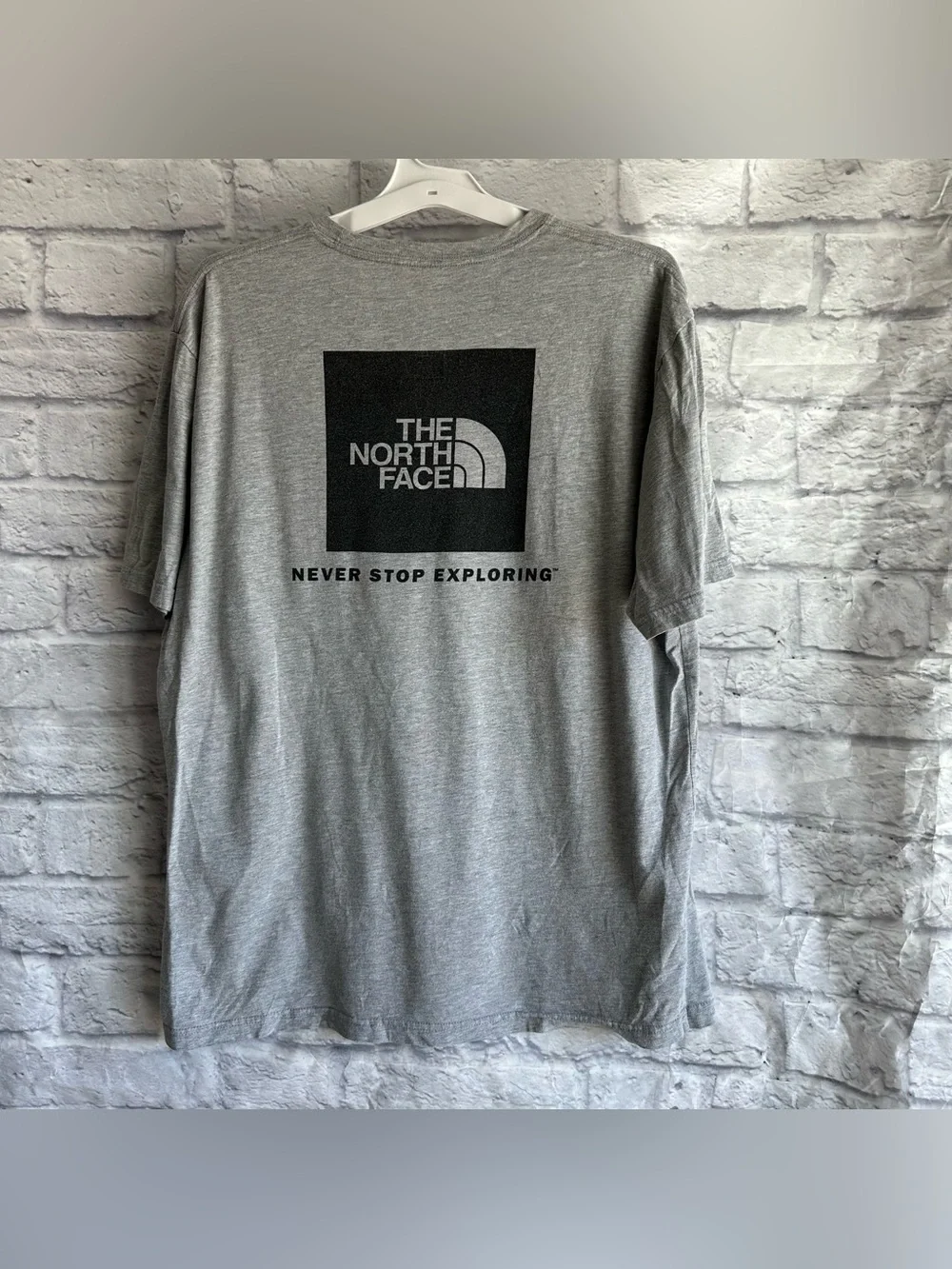 PREOWNED THE NORTH FACE GREY SHORT SLEEVE TSHIRT MENS SIZE XL